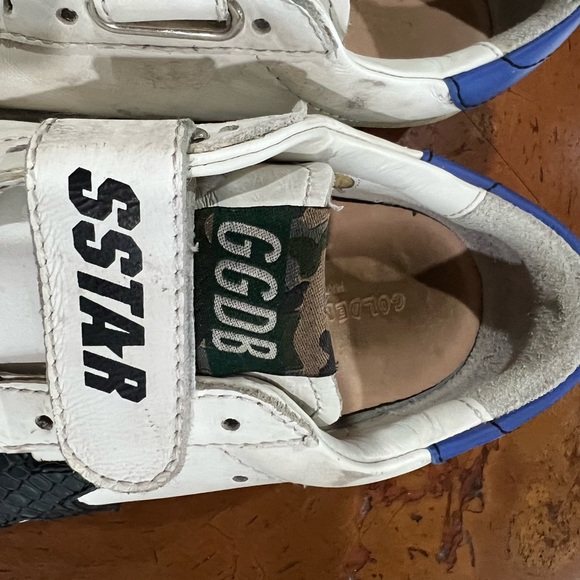 Boys Golden Goose White and Black Sneakers with Velcro Straps size 32 - Picture 4 of 5
